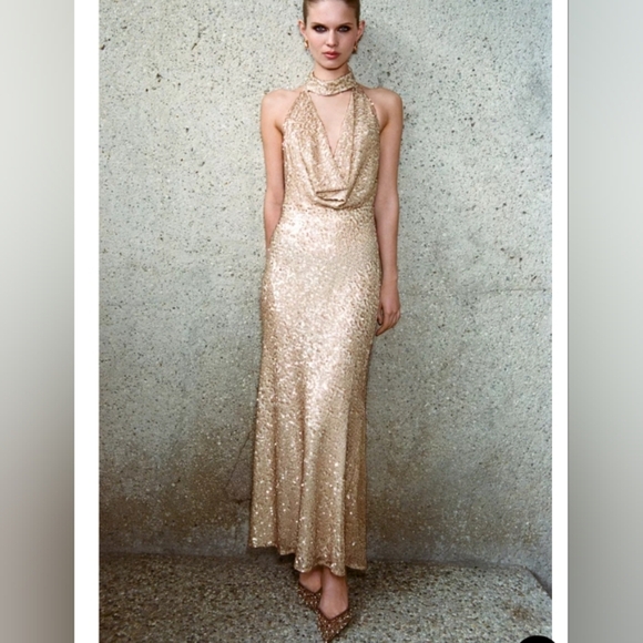 Zara Sequin Midi Dress - Picture 1 of 7
